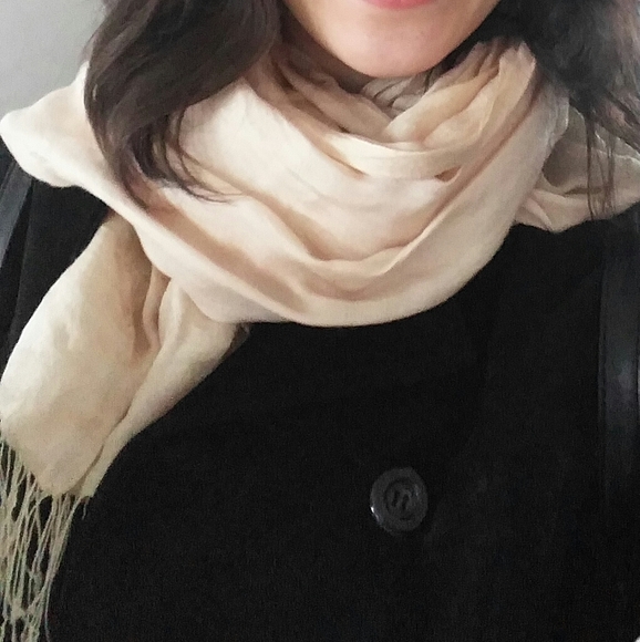 Vintage Accessories - ⛔SOLD⛔FREE w$25purch. Vintage Silk Scarf Light Champagne